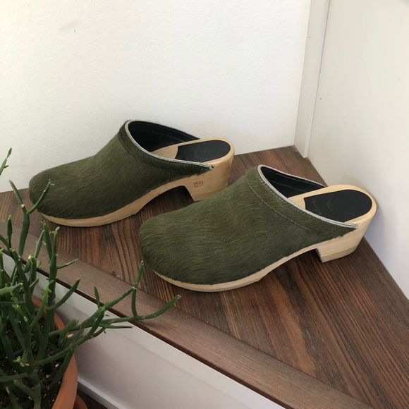 No.6 Old School Clog Mid Heel in Forest Pony, 39 - Picture 6 of 14